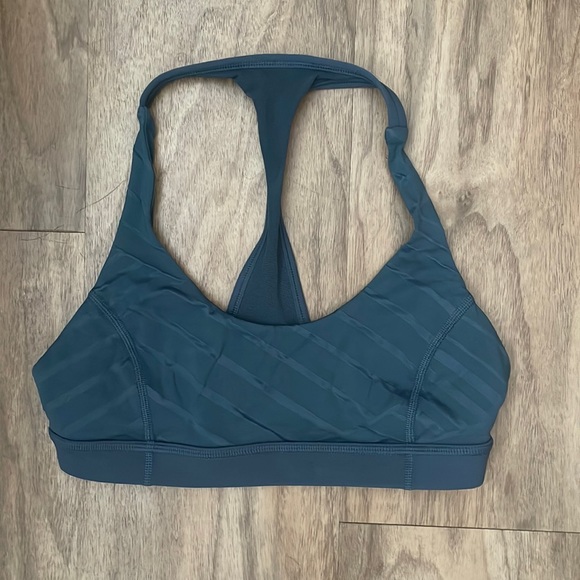Lululemon Racerback Sport Bra Blue Gray 6 - Picture 1 of 5